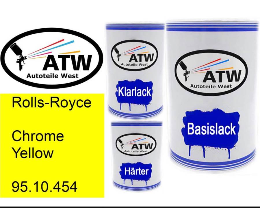 Rolls-Royce, Chrome Yellow, 95.10.454: 500ml Lackdose + 500ml Klarlack + 250ml Härter - Set, von ATW Autoteile West.